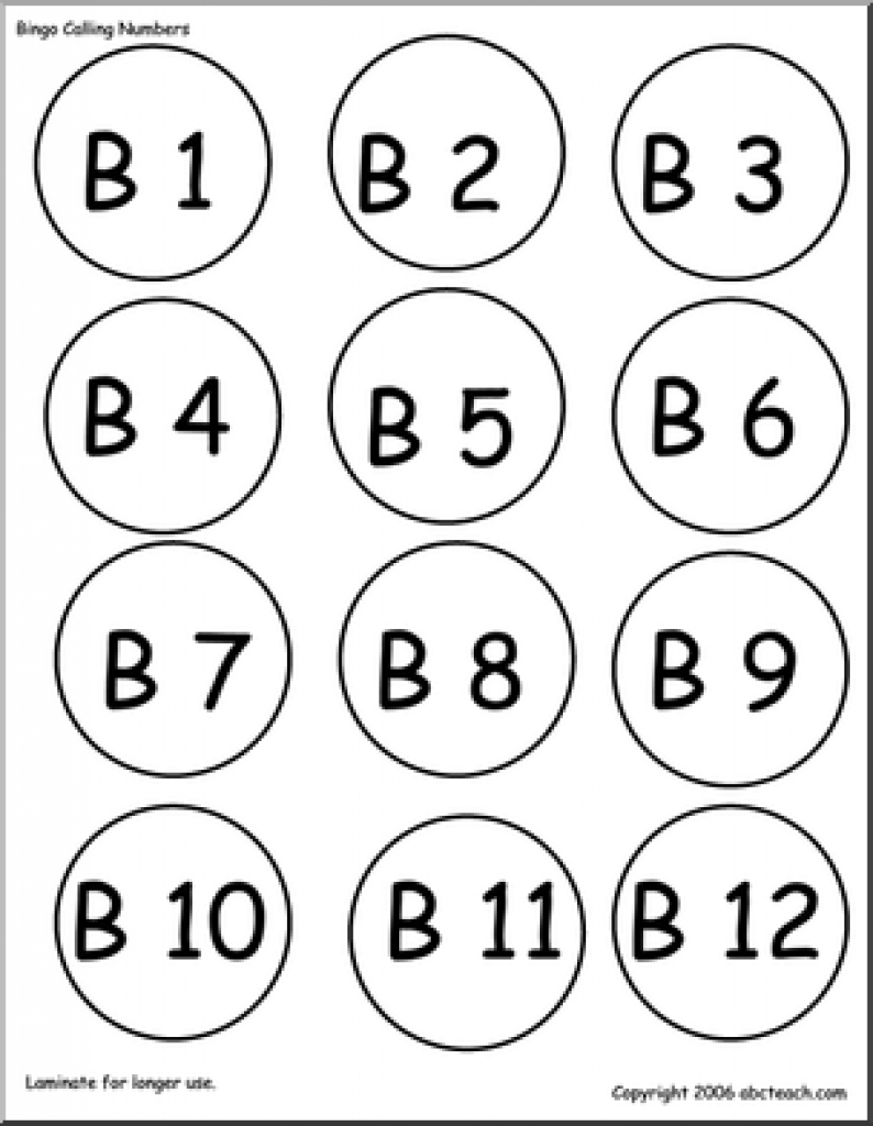 Bingo Cards: Numbers 1-75 (Call Chips) | Abcteach With Free - Free Printable Bingo Chips