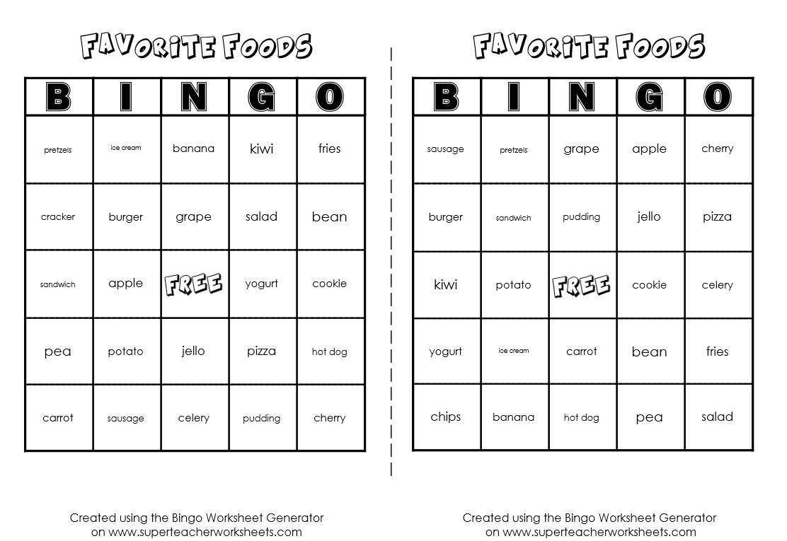 Bingo Game Worksheet Generator - Free Printable Bingo Cards For Teachers