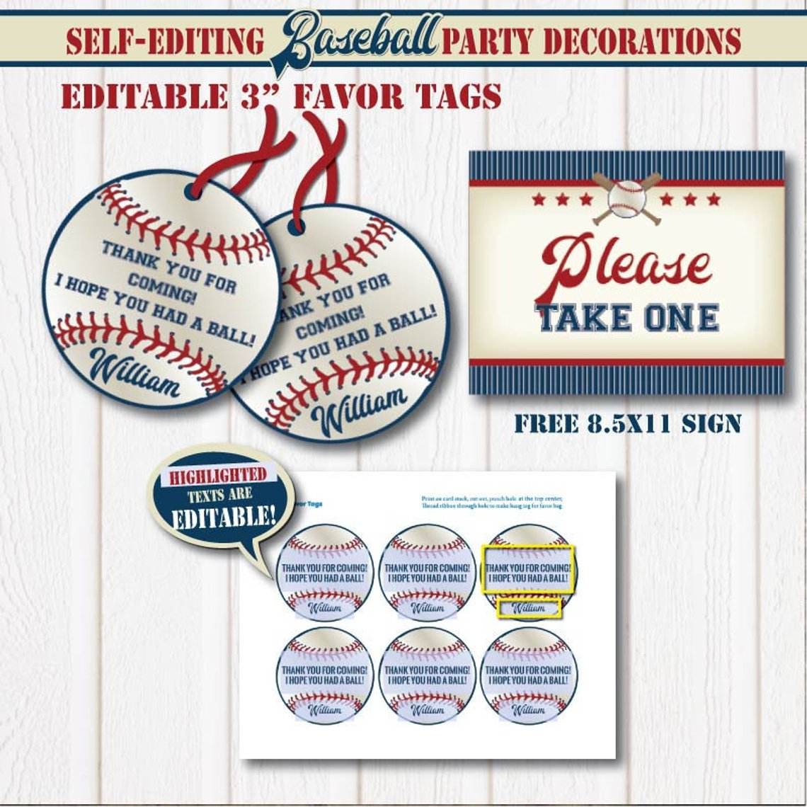 Birthday Baseball Favor Tags Free Printable | Www.topsimages - Free Printable Baseball Favor Tags