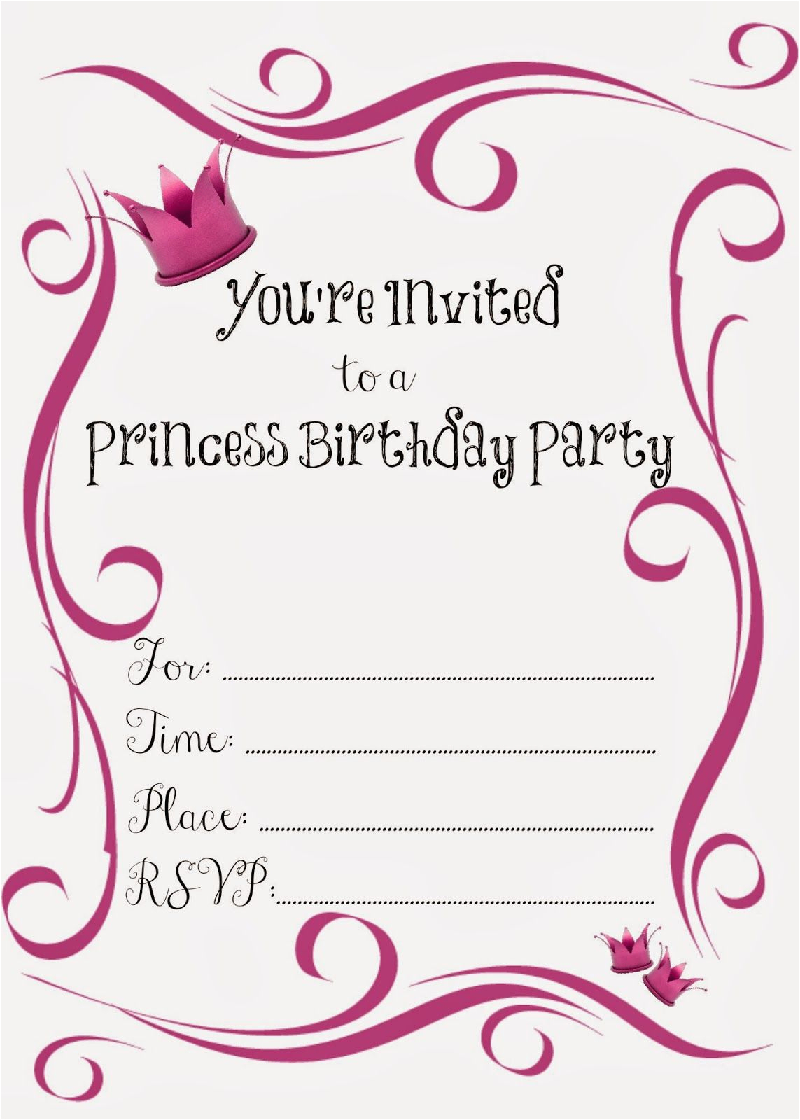 Birthday Invites Free Printable Free Printable Princess Birthday - Free Princess Printable Invitations