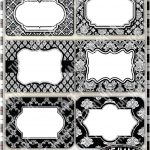 Black And White Damask Printable Labels & Tags, For Gift Tags, Place   Free Printable Damask Place Cards