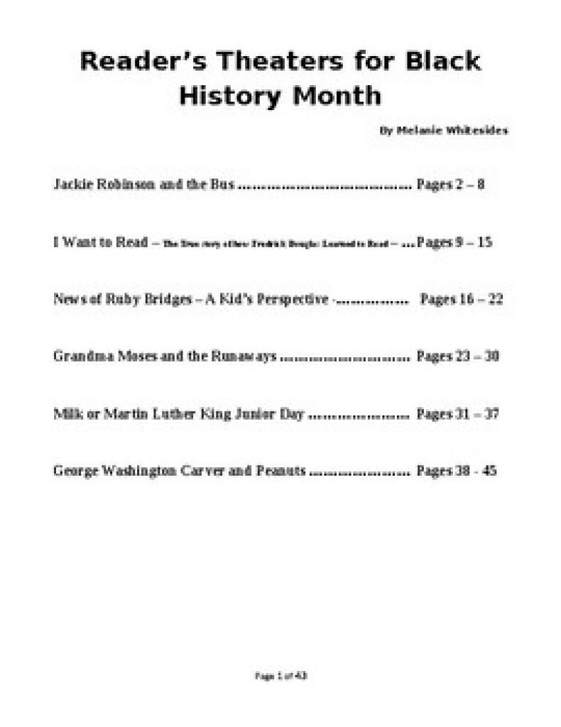 Black History Month Scripts Resources &amp;amp; Lesson Plans | Teachers Pay - Free Printable Black History Skits For Church