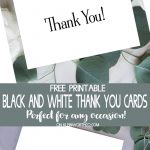 Black & White Thank You Cards   Free Printable   Kleinworth & Co   Free Printable Thank You Cards Black And White