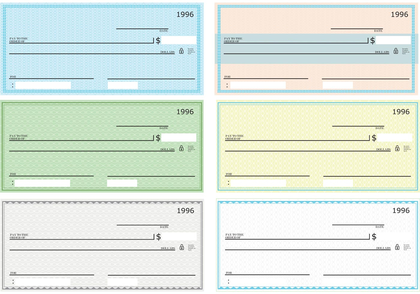 Blank Check Vector Pack - Download Free Vector Art, Stock Graphics - Free Printable Blank Checks