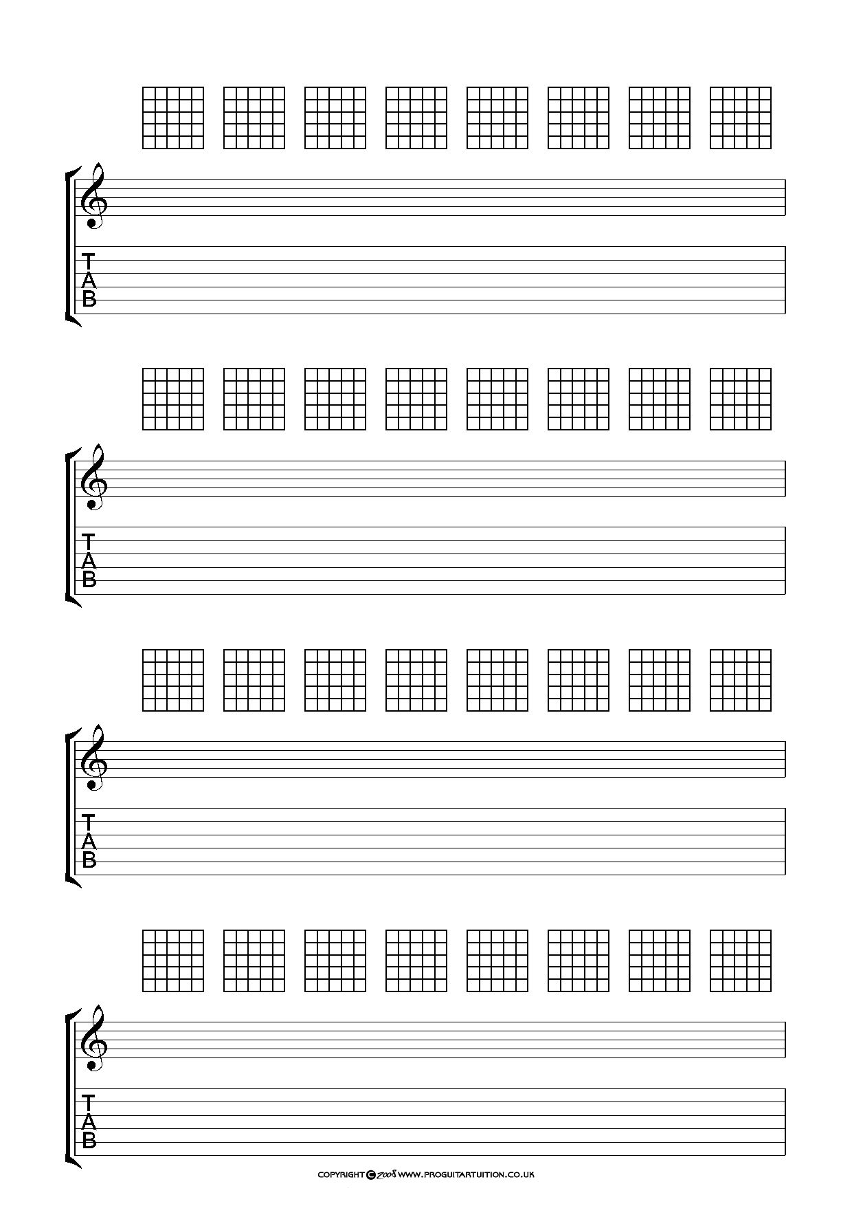 Blank Chord Sheets - Google Search | Guitar In 2019 | Pinterest - Free Printable Guitar Tablature Paper