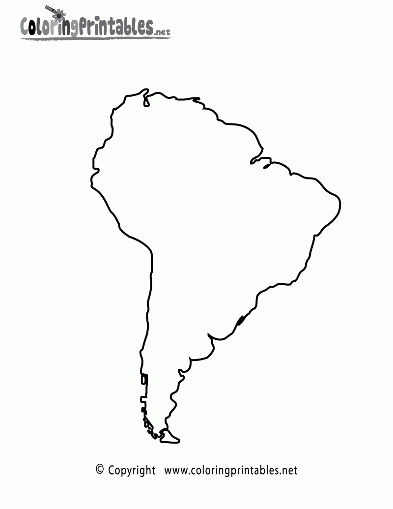 Blank Map Of Central And South America Printable And Travel - Free Printable Outline Map Of North America