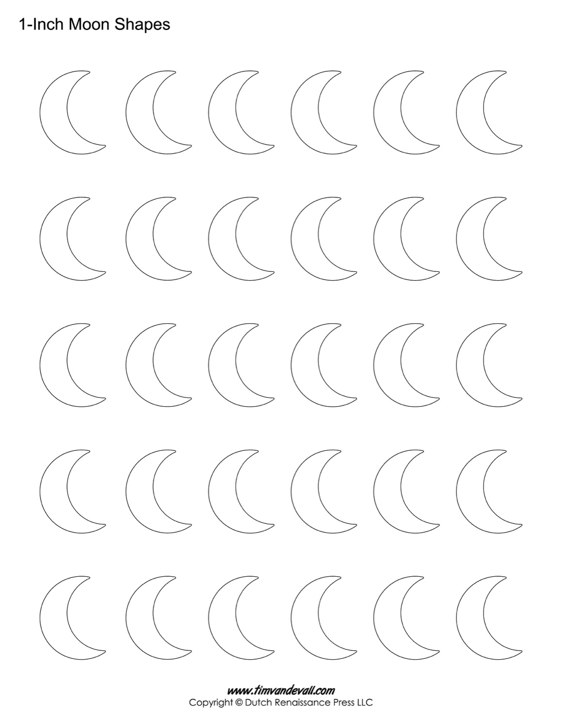 Blank Moon Templates | Printable Moon Shapes - Free Printable Shapes Templates