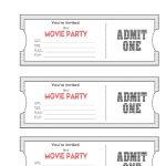 Blank Movie Ticket Invitation Template | Escort, Place Cards And   Free Printable Ticket Invitation Templates