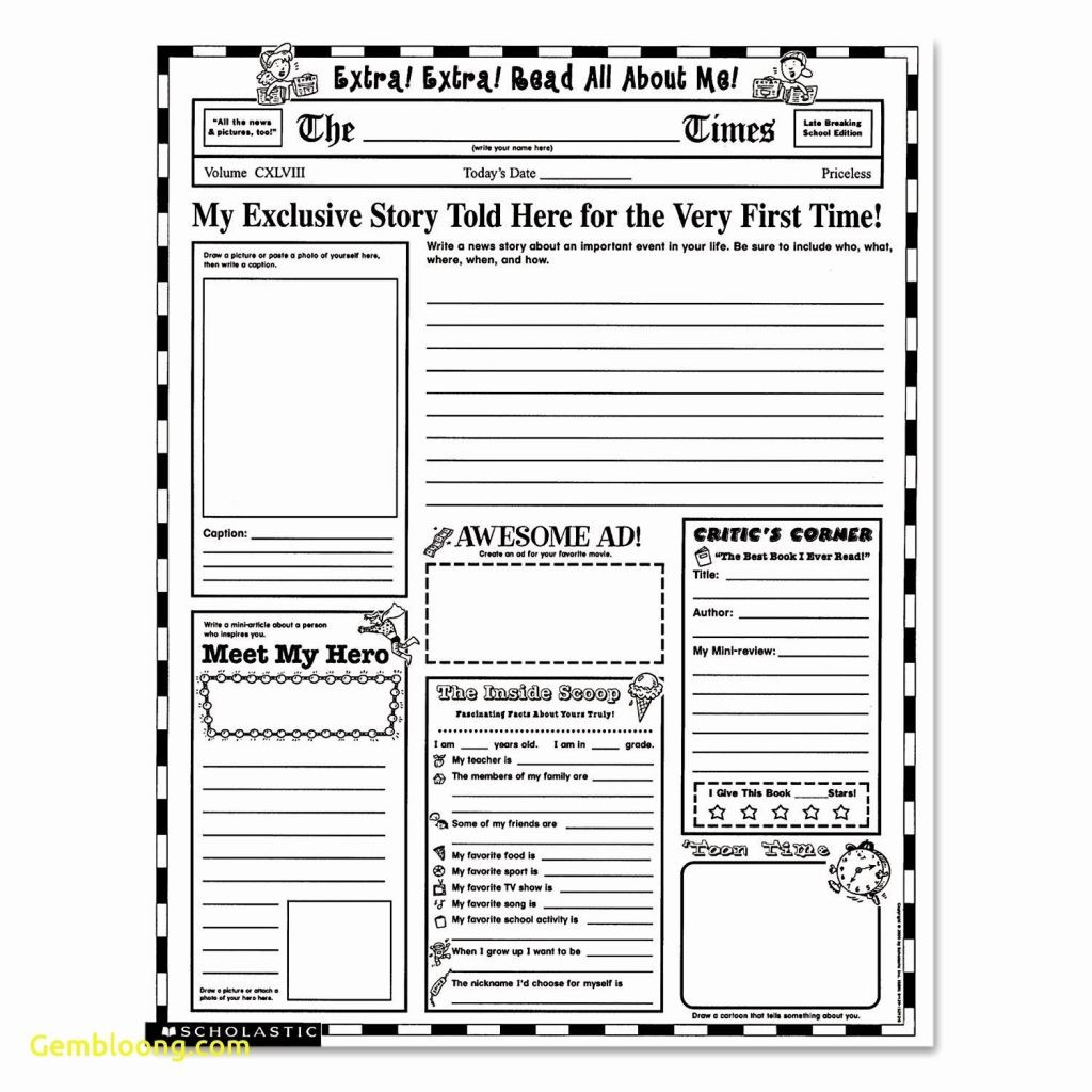 Blank Newspaper Template Lovely Free Printable Newspaper Worksheets - Free Printable Newspaper Templates For Students