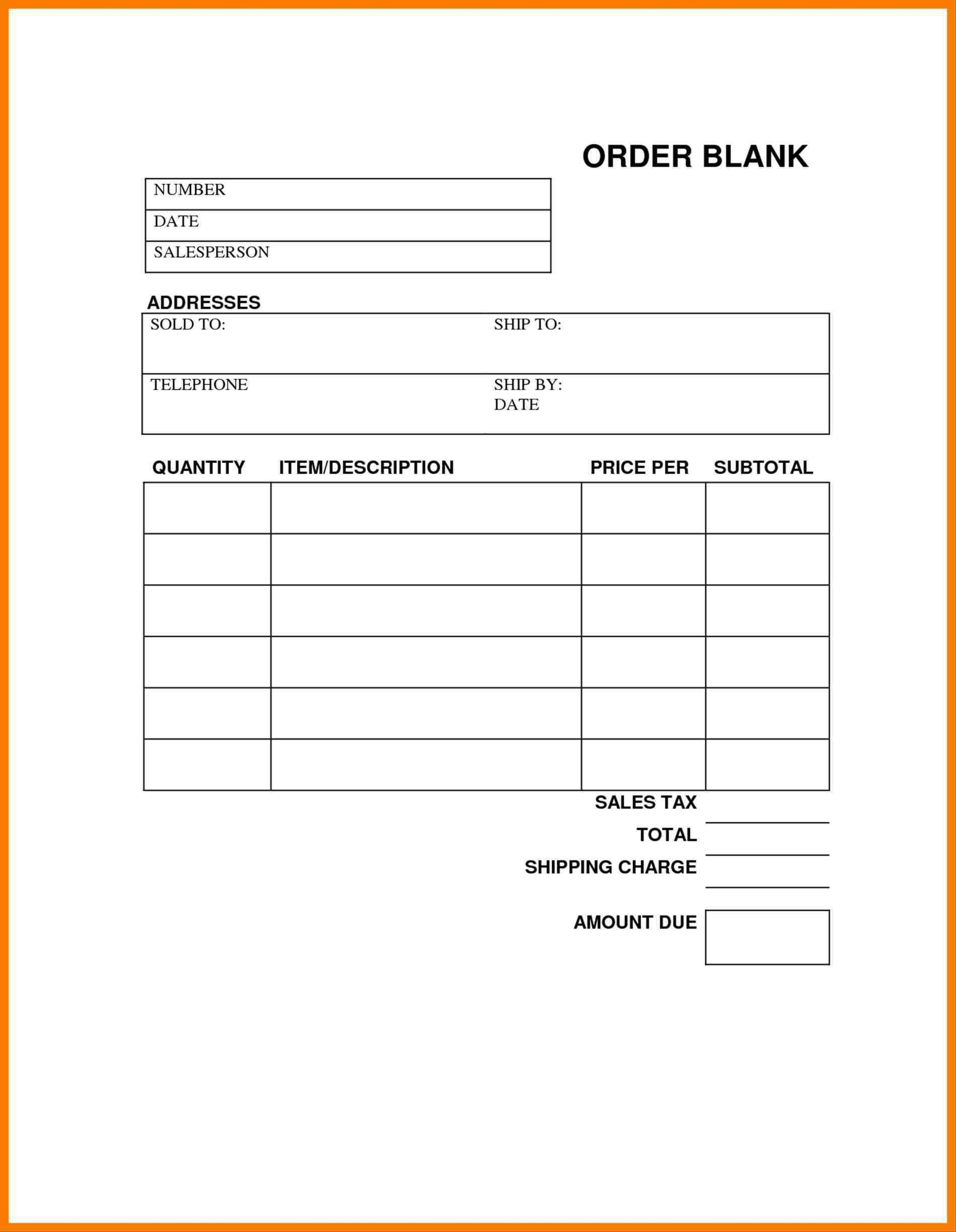 Blank Order Forms Templates Free | Free Tamplate | Pinterest | Order - Free Printable Order Forms