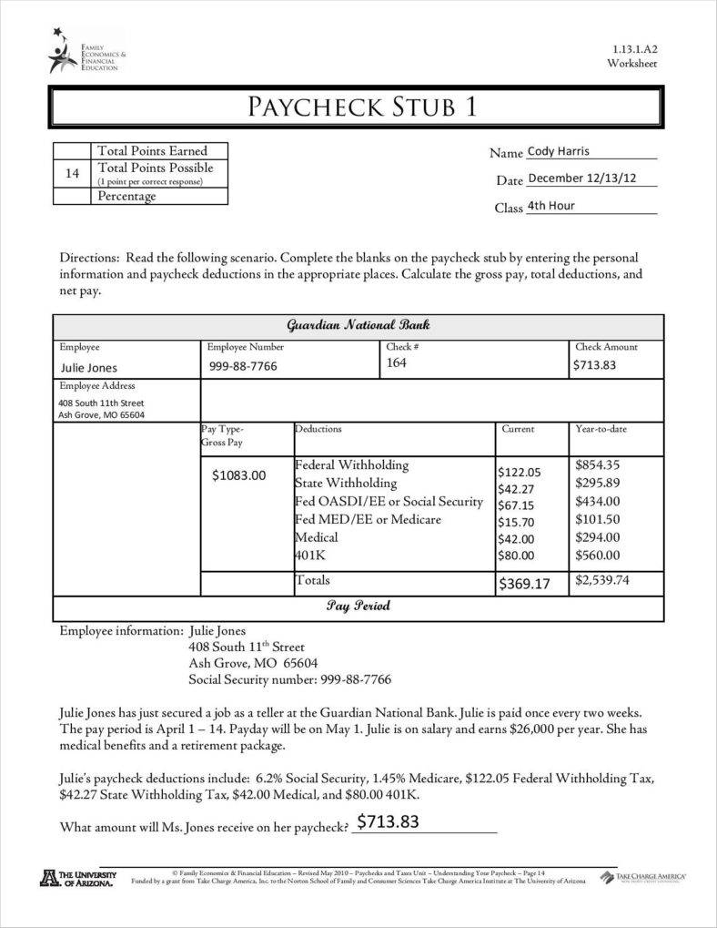 Blank Payroll Stub Printable Stubs Template Download Free Pay Check - Printable Pay Stub Template Free