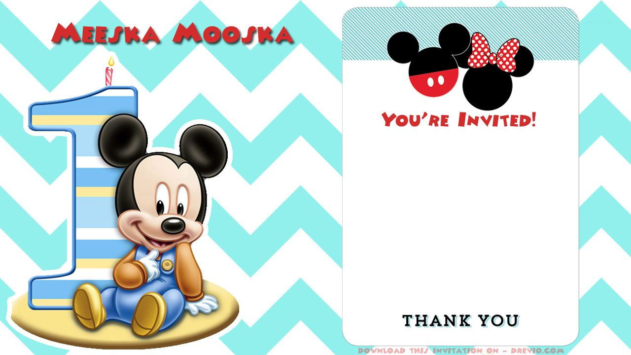 Blank Printable Mickey Mouse 1St Birthday Invitation | Birthday - Blue&amp;#039;s Clues Invitations Free Printable