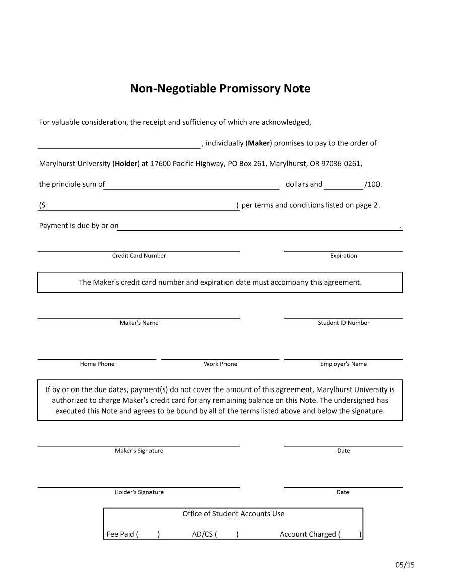 Blank Promissory Notes Free Note Template 04 Check Templates Word - Free Promissory Note Printable Form