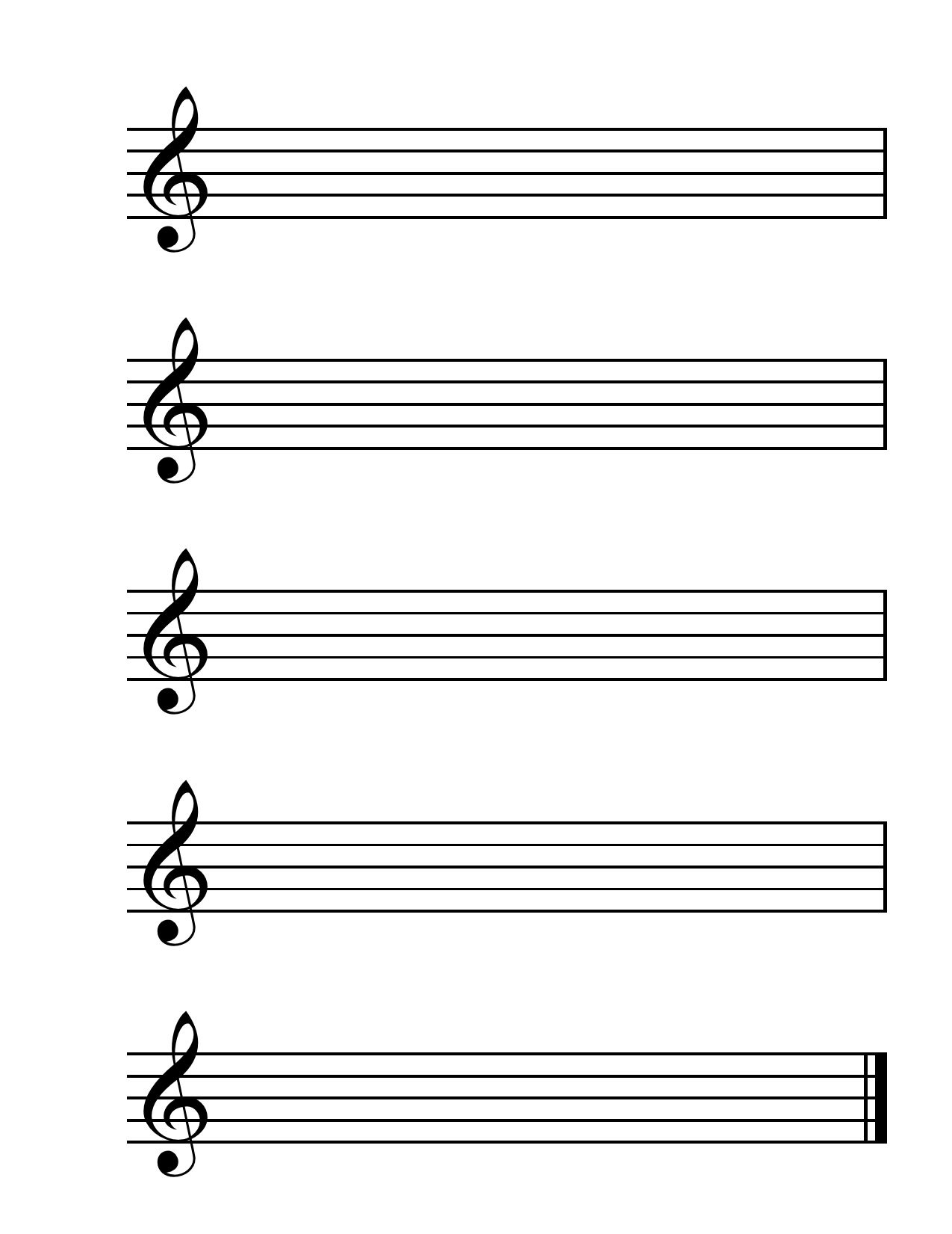 Blank Staff Paper To Print And Share With Your Students. For More - Free Printable Music Staff