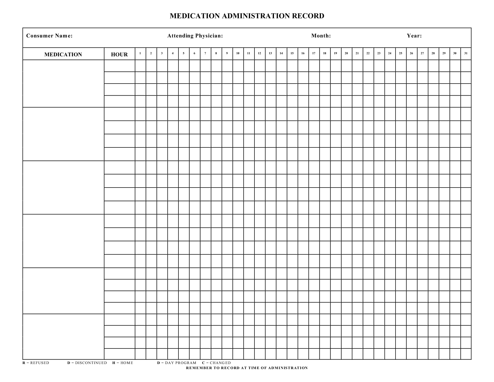 Blank+Medication+Administration+Record+Template | Mrs. Summers - Free Printable Medication Chart
