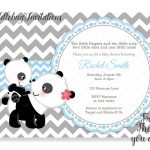 Blue Boy Panda Baby Shower Invitation Panda Bear Baby Boy Shower | Etsy   Panda Bear Invitations Free Printable