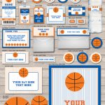 Blue Orange Basketball Printables, Invitations & Decorations   Basketball Invites Free Printable