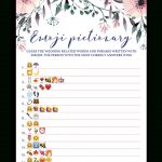 Blush Floral Bridal Shower Emoji Pictionary Game Printable   Emoji Bridal Shower Game Free Printable