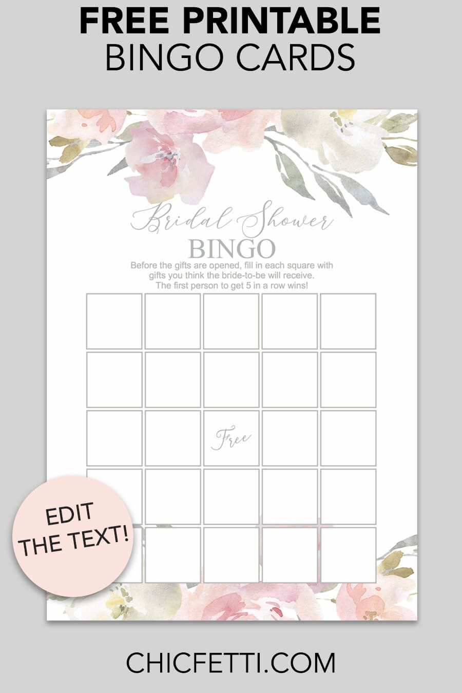 Blush Floral Printable Bridal Shower Bingo | Free Wedding Printables - Free Printable Bridal Shower Bingo