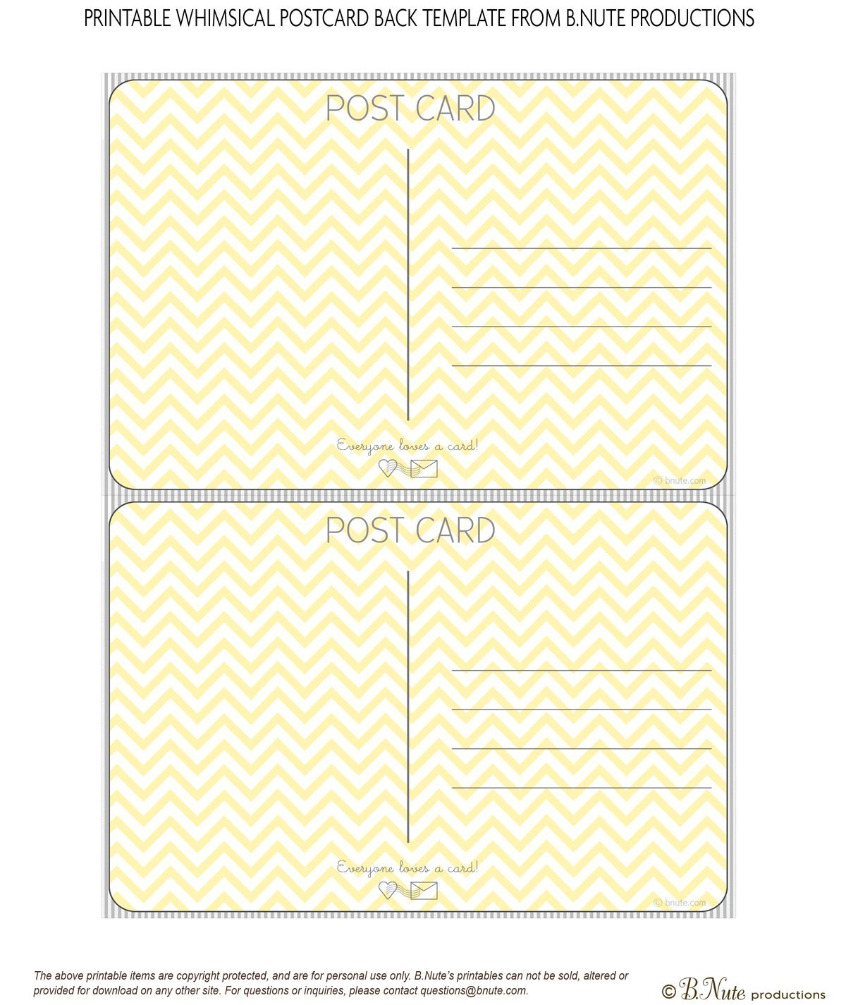 Bnute Productions: Scrapbook Paper Ideas: Perfect Postcards - Free Printable Postcards