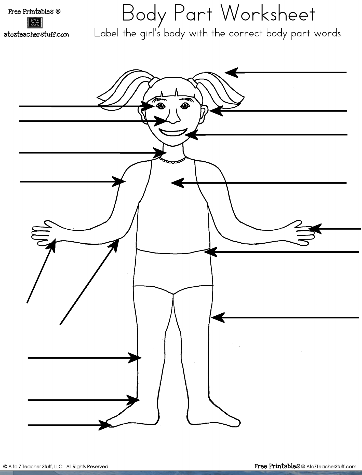 Body Part Worksheet (Boy And Girl) | A To Z Teacher Stuff Printable - Free Printable Human Body Template