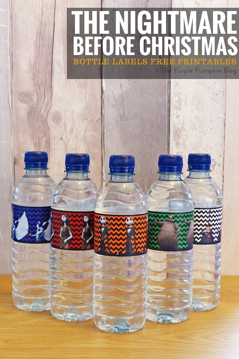 Bottle Labels - The Nightmare Before Christmas - Christmas Water Bottle Labels Free Printable