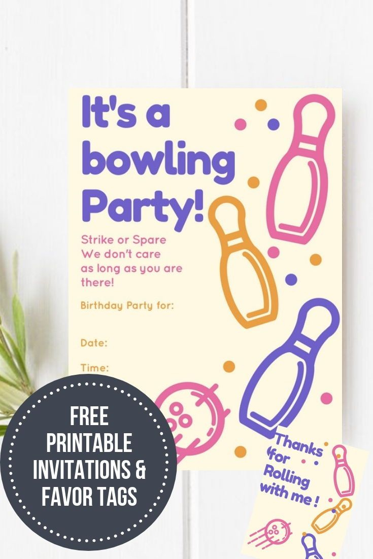 Bowling Birthday Party &amp;amp;  Free Printable | Free Printables - Birthday Party Favor Tags Printable Free