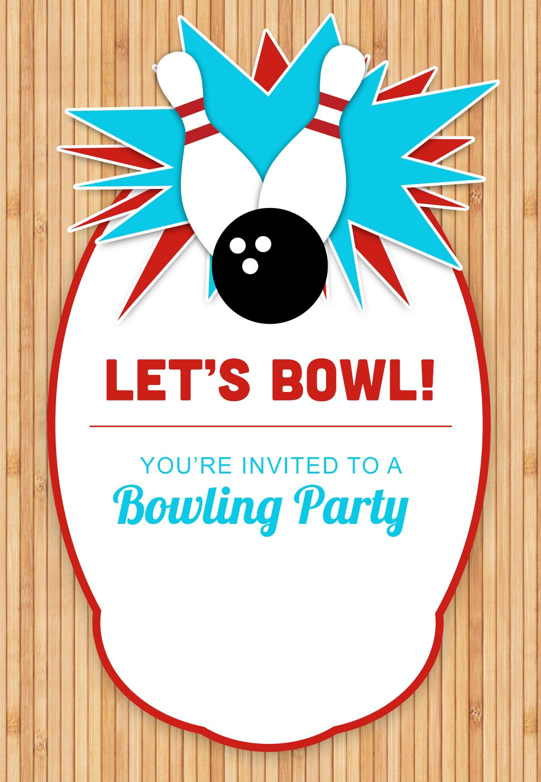 Bowling Party - Free Printable Birthday Invitation Template - Free Printable Birthday Invitations With Pictures