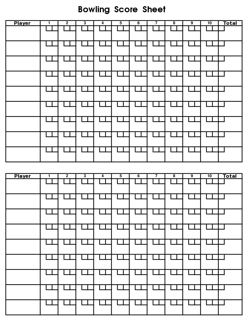 Bowling Score Sheet | Bowling | Bowling, Printables, Ed Game - Free Printable Bowling Score Sheets
