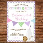 Boy Or Girl Invitation Cookies And Milk Playdate Birthday Party   Can   Play Date Invitations Free Printable