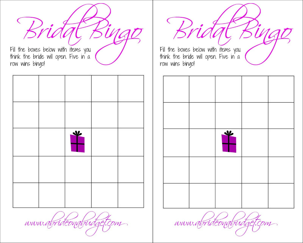 Bridal Bingo (And A Free Printable) | A Bride On A Budget - Free Printable Bridal Shower Bingo