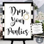 Bridal Shower Panty Game   Printable Black And Gold Drop Your   Free Printable Bachelorette Signs