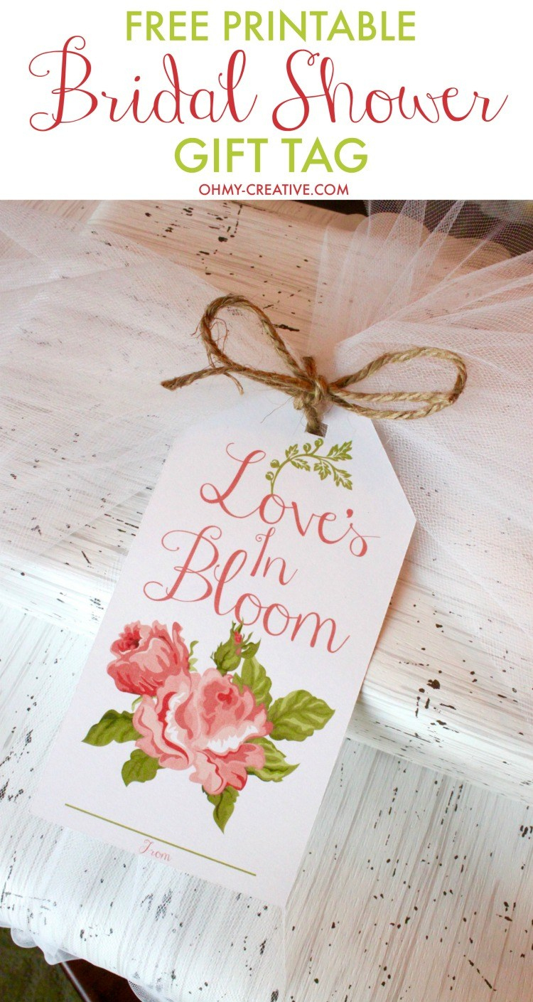 Bridal Shower Printable Gift Tag - Oh My Creative - Free Printable Wedding Decorations