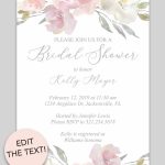 Bridal Shower Printable Invitation (Blush Floral | Invitations   Free Printable Bridal Shower Invitations Templates