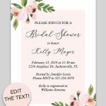 Bridal Shower Printable Invitation (Light Pink Floral | Free   Free Printable Bridal Shower Invitations