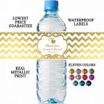 Bridal Shower Water Bottle Labels Real Metallic Print Built In   Free Printable Water Bottle Labels Bachelorette
