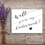 Bridesmaid Card Printable "will You Be My Bridesmaid" Asking   Free Printable Will You Be My Bridesmaid Cards