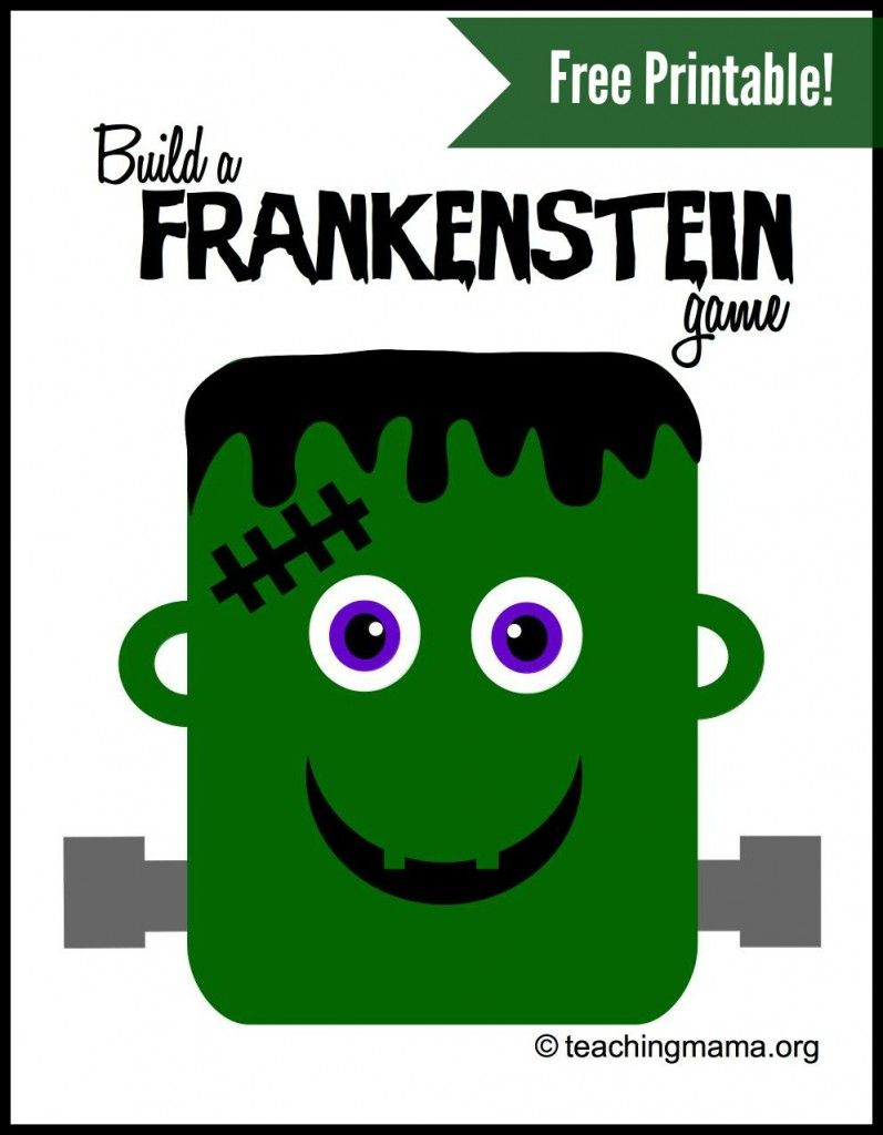 Build A Frankenstein Game -- Free Printable For A Super Fun Game - Roll A Monster Free Printable