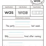 Build Sentences Using Sight Word: Was | School | Pinterest | Sight   Free Printable Sight Word Worksheets