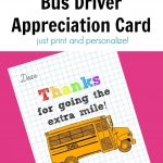 Bus Driver Appreciation Card: Free Printable! | Free Printables   Free Printable Days Of The Week Cards