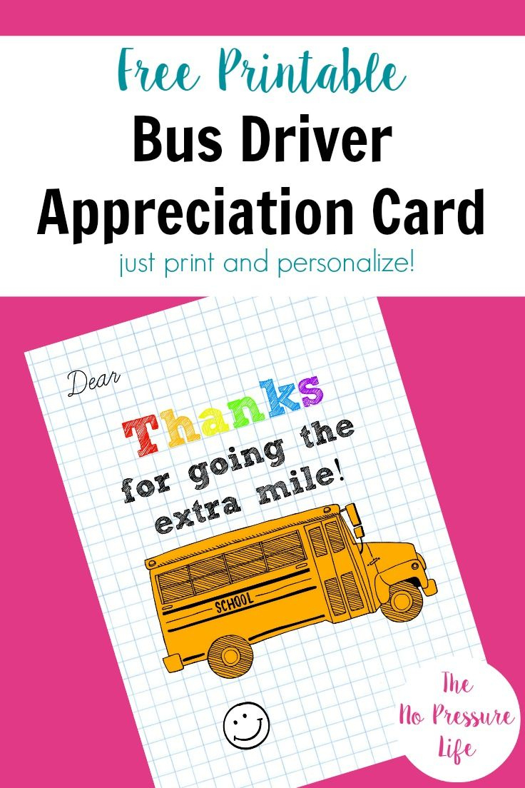Bus Driver Appreciation Card: Free Printable! | Free Printables - Nurses Week 2016 Cards Free Printable