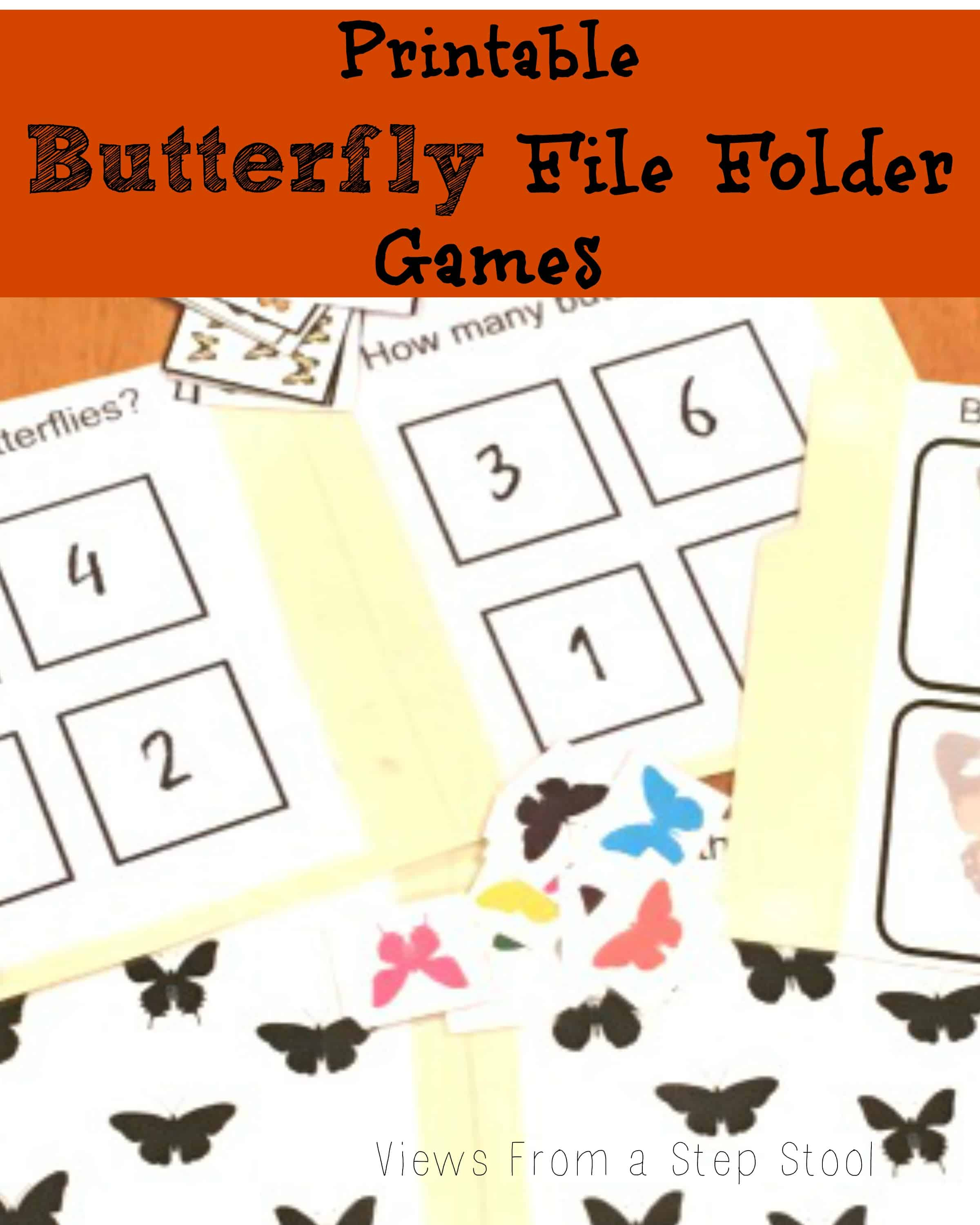 Butterfly File Folder Games: Free Printable! - Views From A Step Stool - Free Printable Fall File Folder Games