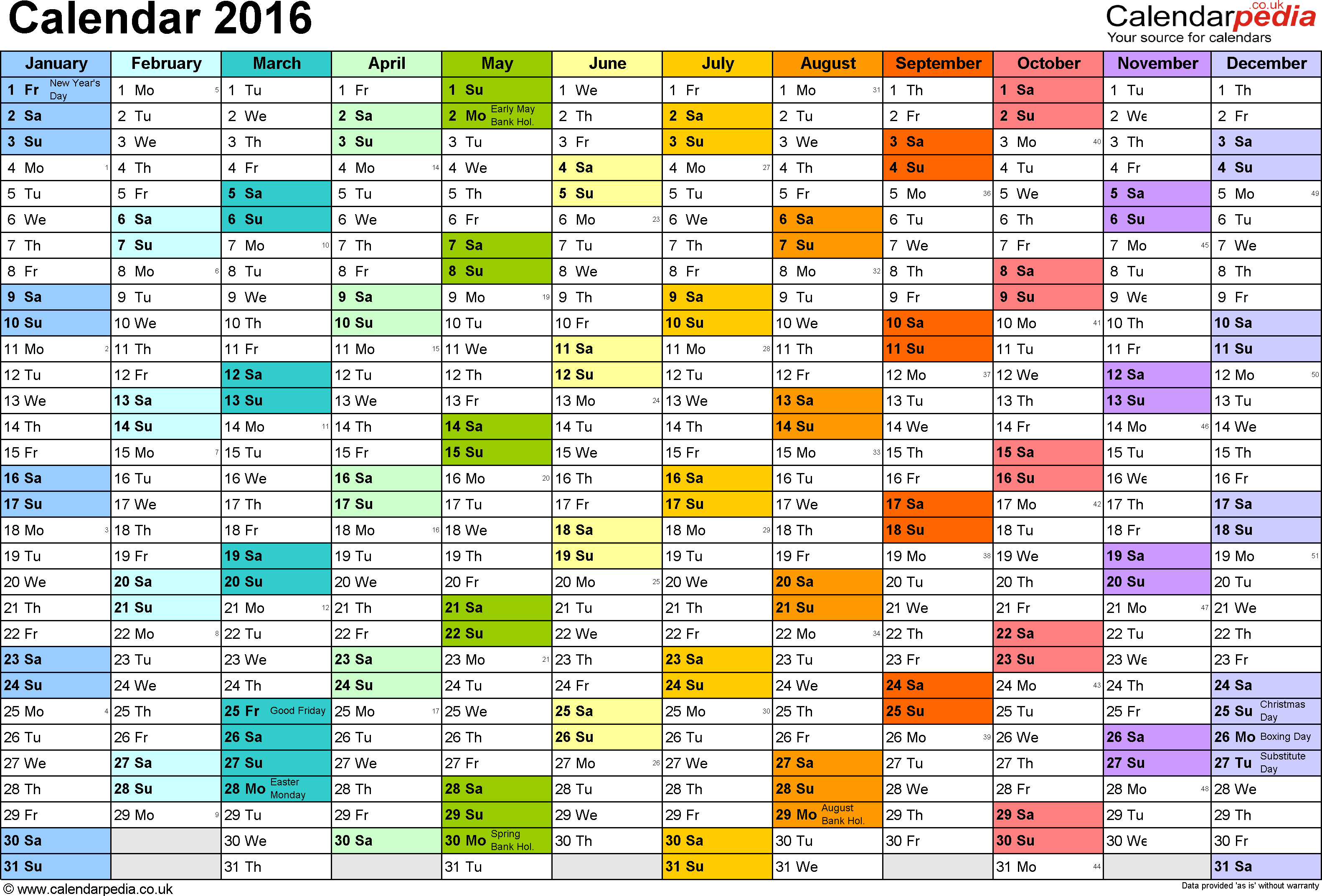Calendar 2016 (Uk) - 16 Free Printable Word Templates - Free Printable Monthly Planner 2016