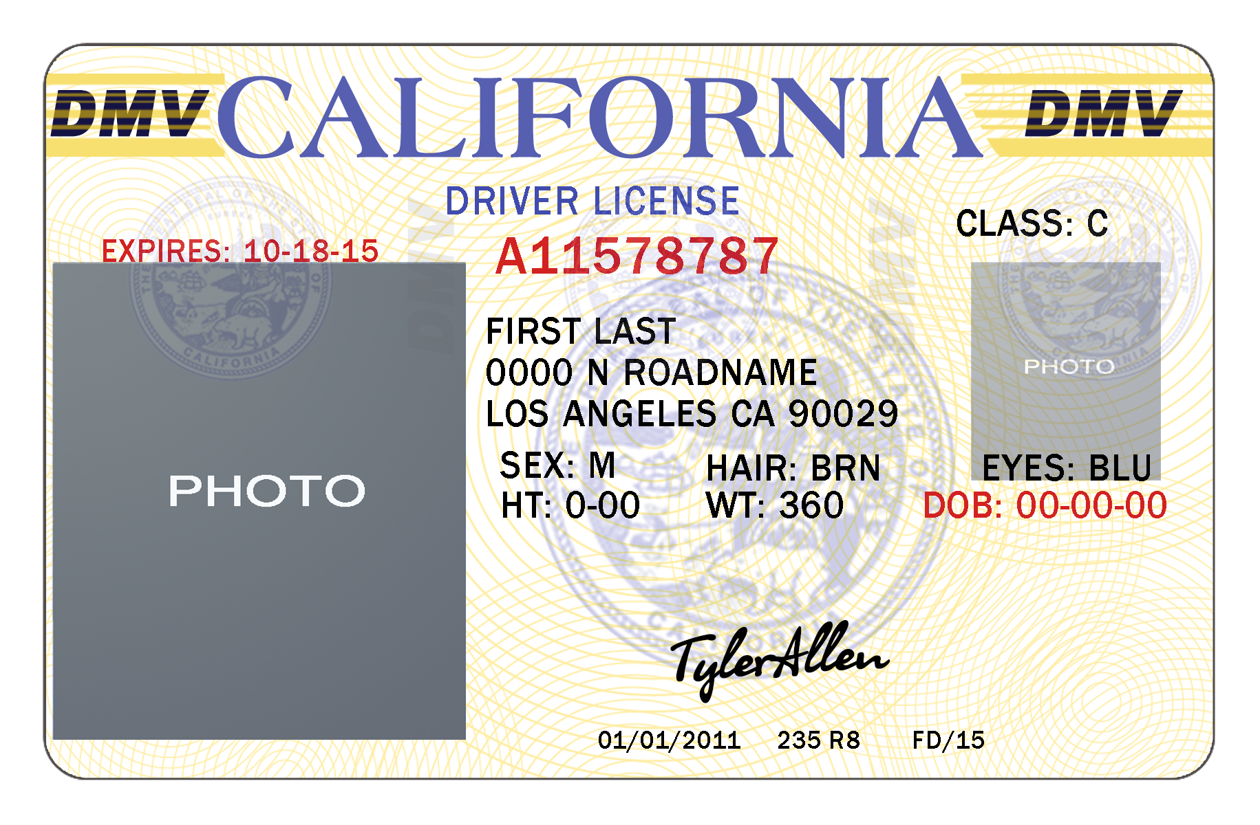 fake missouri drivers license template