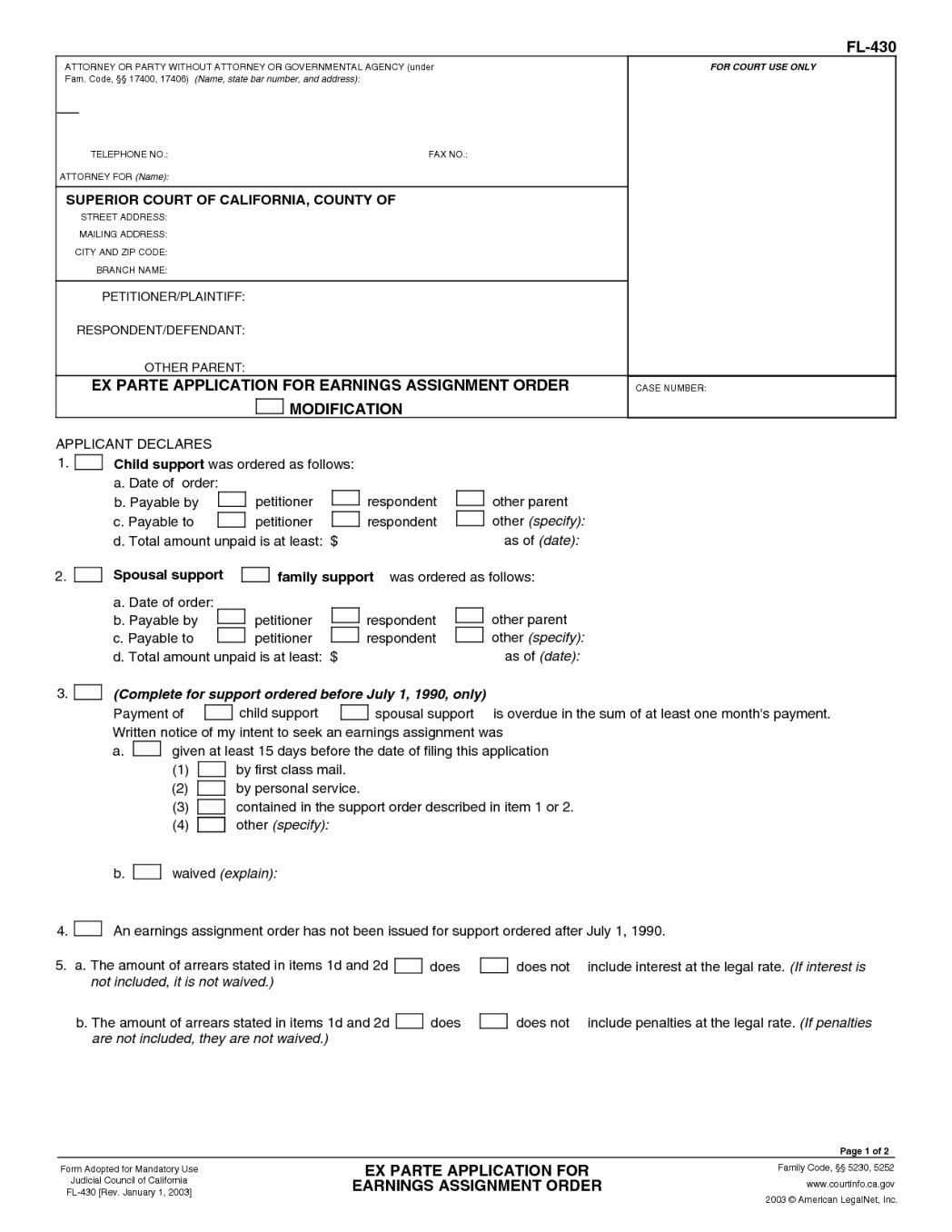 California Legal Forms – Forms To File A Legal Separation Or Divorce - Free Printable Legal Forms California