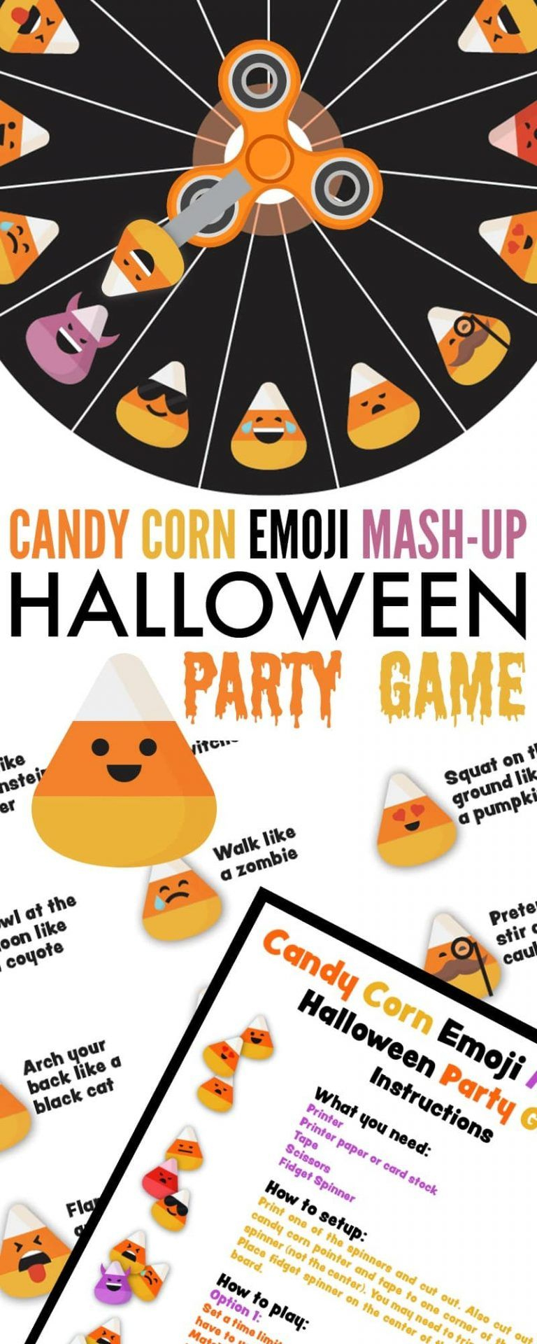 Candy Corn Emoji Mash-Up Halloween Party Game | School | Halloween - Free Printable Halloween Party Games