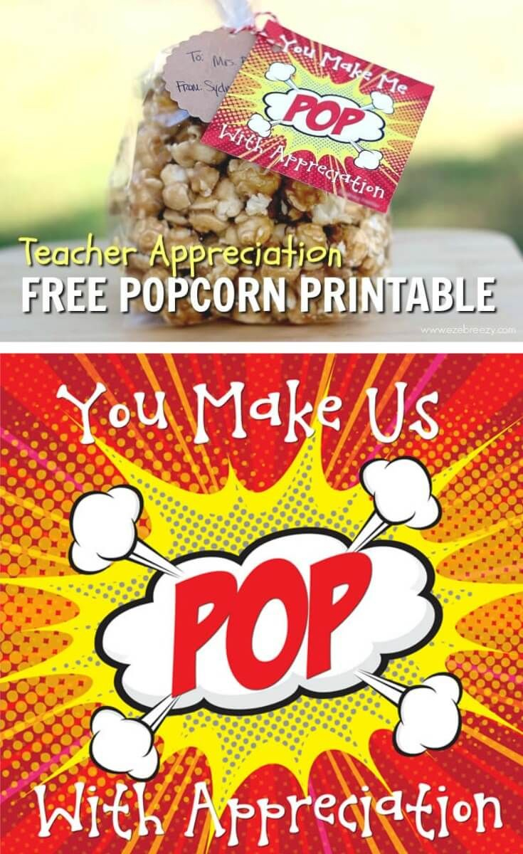 Free Popcorn Teacher Appreciation Printable Free Printable