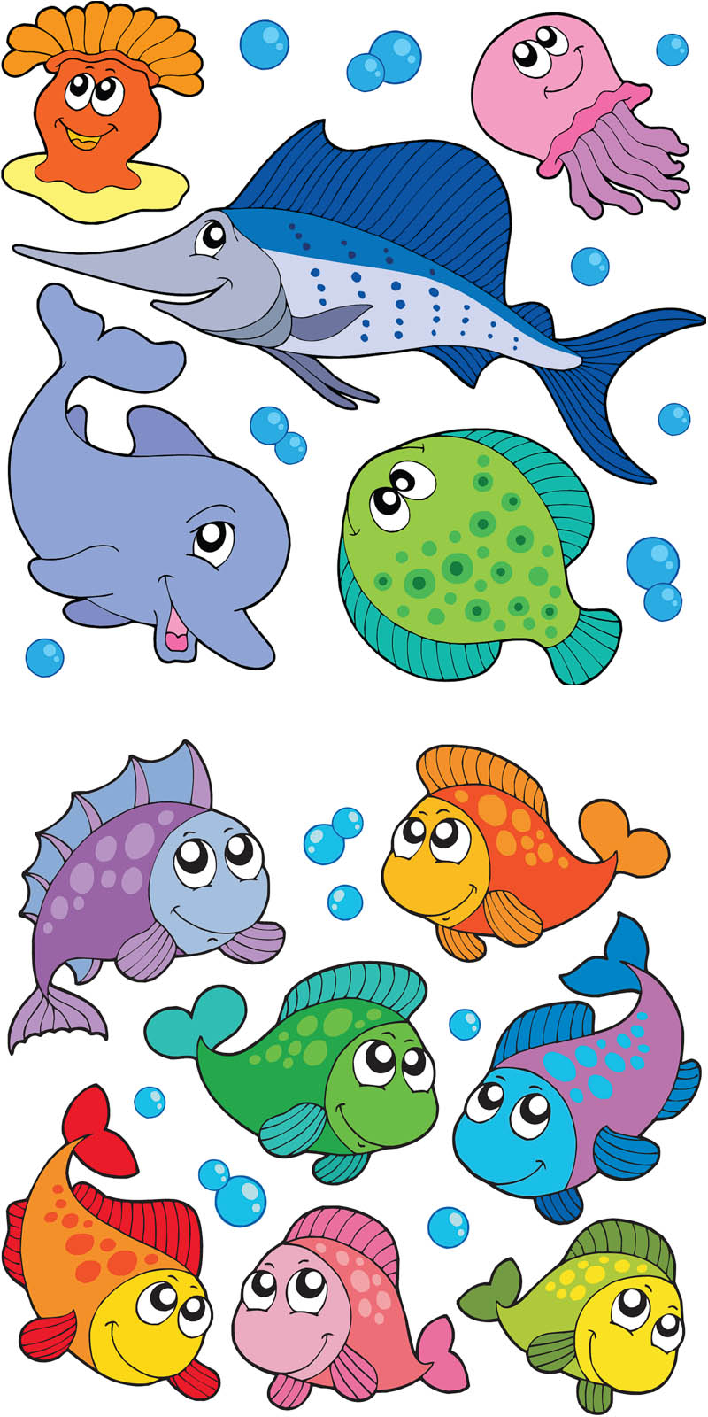 Cartoon Fishes Vector | Vector Graphics Blog - Free Printable Sea Creature Templates