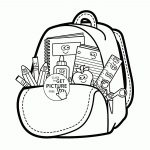 Cartoon School Supplies Coloring Page For Kids, Back To School   Free Printable Coloring Sheets For Back To School