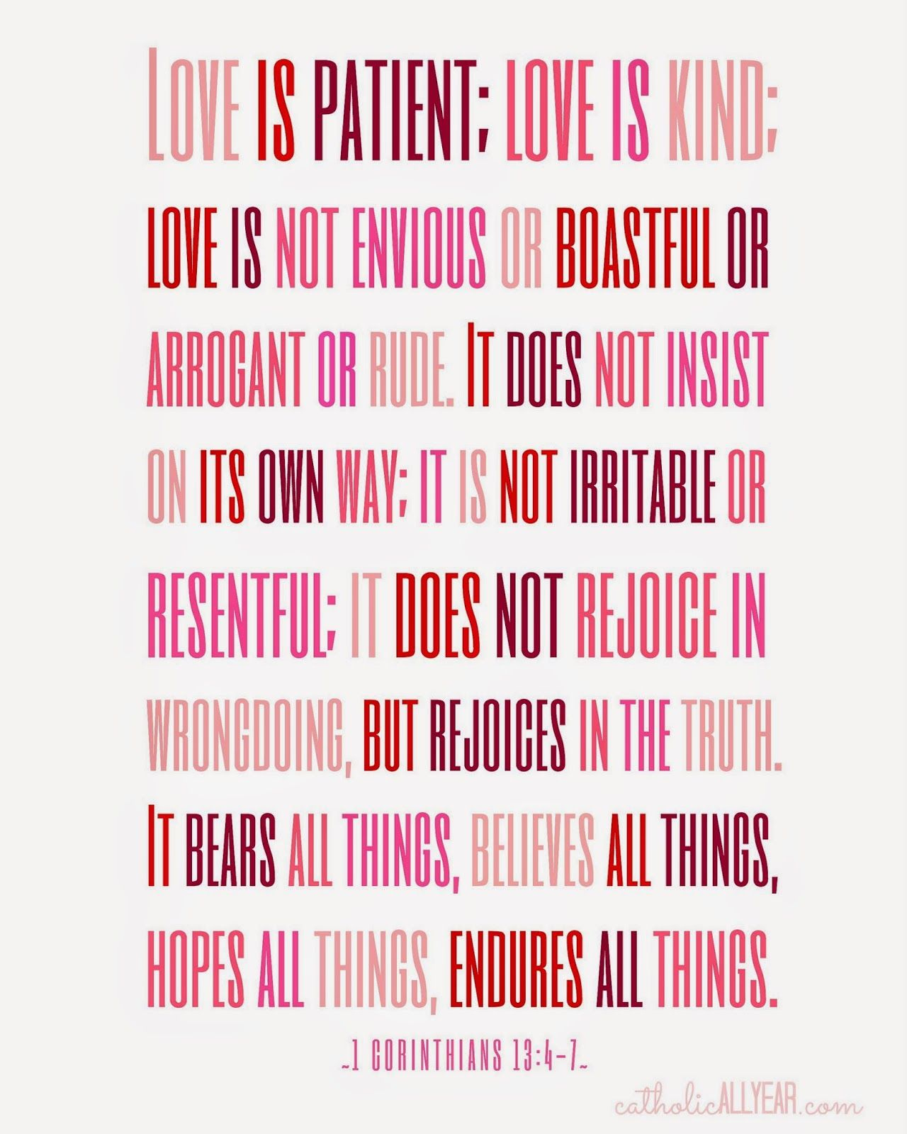 Catholic All Year: Seven Free Printable Catholic Valentines &amp;quot;love Is - Love Is Patient Free Printable